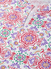 Nayo Women White & Red Straight Ethnic Motifs Printed Kurta And Skirt Set