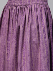 Nayo Women White & Red Straight Ethnic Motifs Printed Kurta And Skirt Set