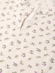 Nayo Women Cream & Olive Straight Floral Printed Kurta And Palazzos Set