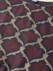 Nayo Nayo Adults-Women Olive & Gold Cotton Straight Geometric Printed Kurta