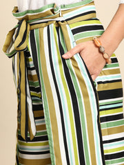 Nayo Women Multi Striped Striped Cotton Wide Leg Palazzo