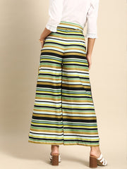 Nayo Women Multi Striped Striped Cotton Wide Leg Palazzo