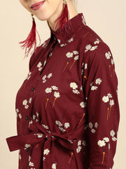 Nayo Women Asymmetric Tunic With front tie-up detail