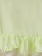 Women Mint Green Ruffled Saree with Ruffled Blouse