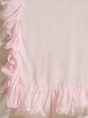 Women Pink Ruffle saree With Semi Stiched Blouse