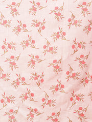 Women Pink Printed Palazzo Saree and Blouse with tie-up detail