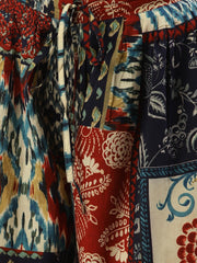 Women Multi Abstract Printed Cotton Flared Palazzo