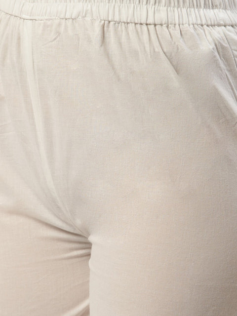 Women Sky Blue Three-Quarter Sleeves Flared Kurta and Palazzo set