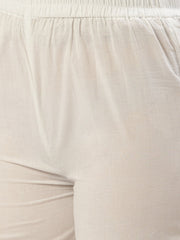 Women Pista Green Three-Quarter Sleeves Flared Kurta and Palazzo set