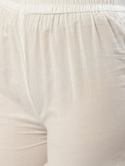 Women Off white Three-Quarter Sleeves Flared Kurta and Palazzo set