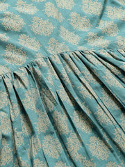 Women Turq Printed tie-up tunic