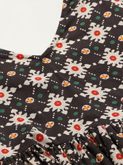 Women Black and multi printed tunic