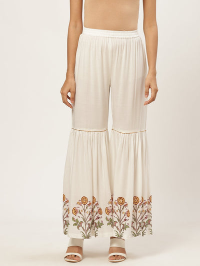 Women Off-white Falred Sharara