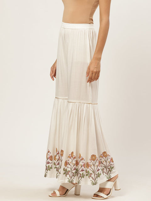 Women Off-white Falred Sharara