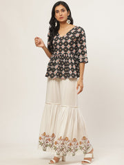 Women Off-white Falred Sharara