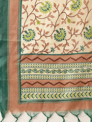 Women Brown Three-Quarter Sleeves Straight Kurta Trouser Dupatta set