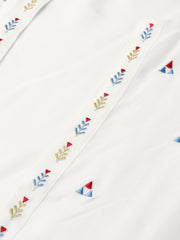 Women Offwhite Embroidered Top Pant with shrug Set