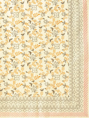 Women Offwhite Three-Quarter Sleeves Straight Kurta Palazzo and Dupatta Set