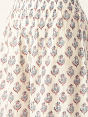 Women Blue Three-Quarter Sleeves Straight Kurta with Palazzo Set