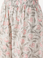 Women Offwhite Three-Quarter Sleeves Straight Kurta with Palazzo Set