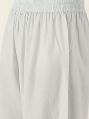 Women Blue Three-Quarter Sleeves Straight Kurta with Palazzo Set