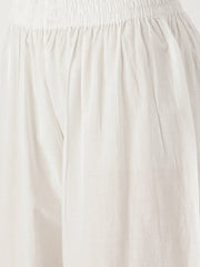 Women Grey Three-Quarter Sleeves Straight Kurta with Palazzo Set