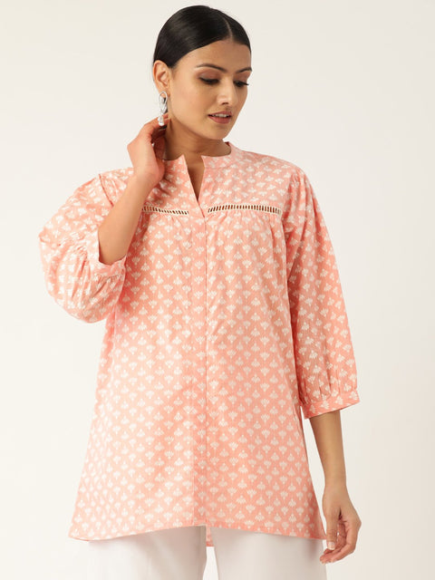 Women Pink and white Tunic