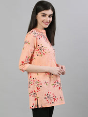 Women Pastel Pink and blue pin-tuck tunic