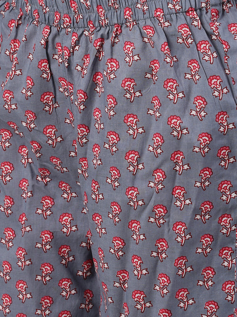 Women Grey Three-Quarter Sleeves Flared Kurta With Palazzo