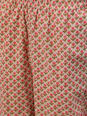 Women Beige Three-Quarter Sleeves Flared Kurta and Palazzo Set