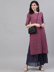 Women Navy blue polka dot printed maxi skirt