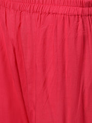 Women Pink Three-Quarter Sleeves Straight