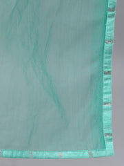 Women Green Solid Solid Round Neck Cotton Maxi Dress