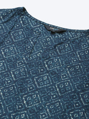 Womens Indigo Printed Night Suit