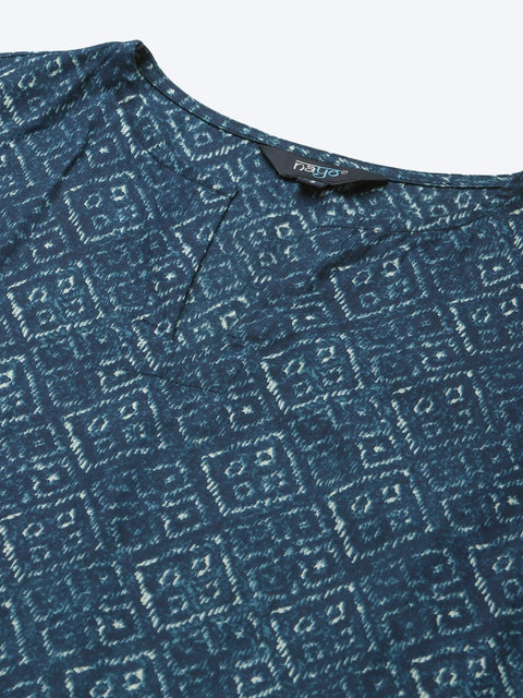 Womens Indigo Printed Night Suit