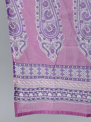 Women Purple Printed Maternity Dress With Three quarter sleeves & Dupatta