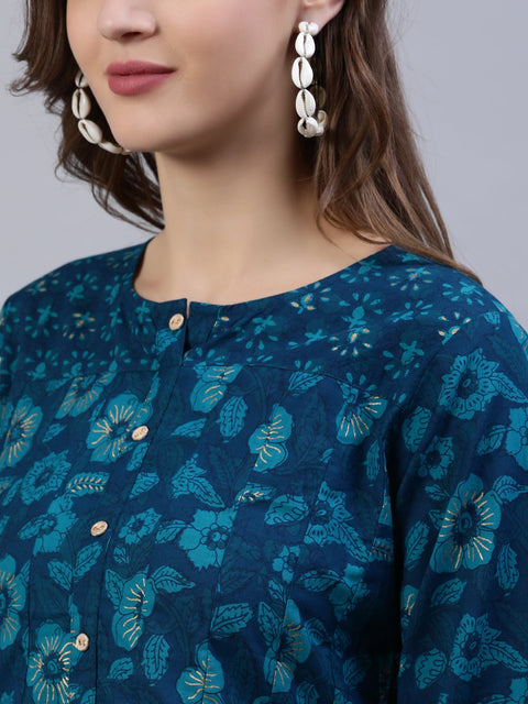 Women Green Box Pleated Tunic