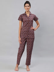 Women Multi Colored Night Suit Set