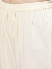 Women Cream Embroidered Flared Kurta With Jacket,Plazo & Dupatta