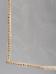 Women Cream Embroidered Straight Kurta With Plazo & Dupatta