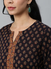 Women dark Purple Printed Tunic