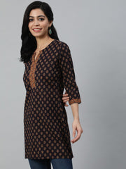 Women dark Purple Printed Tunic