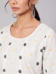 Women White Geometric Printed A- Line Dress