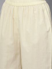 Nayo Solid Burgundy Straight Kurta set With Cream Culottes