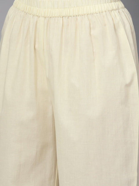 Nayo Solid Burgundy Straight Kurta set With Cream Culottes