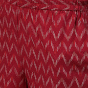 Women Burgundy Gold Printed Three-Quarter Sleeves Straight Kurta With Palazzo and Dupatta with pockets