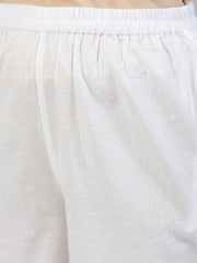 Women Off-White Block Printed Straight Kurta With Palazo & Dupatta