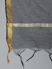 Women Off-White & Black Printed Straight Kurta With Plazzo  & Dupatta