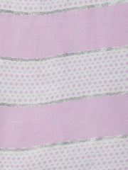 Women Lavender & Silver Floral Printed Straight Kurta With Plazo & Dupatta