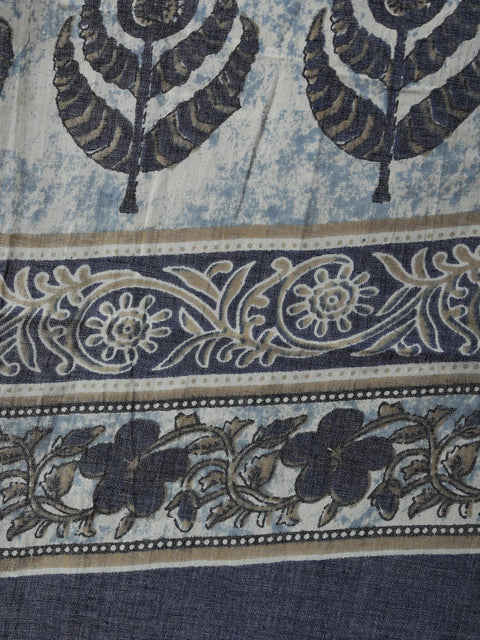 Women Blue Printed Straight Kurta With Palazo & Dupatta